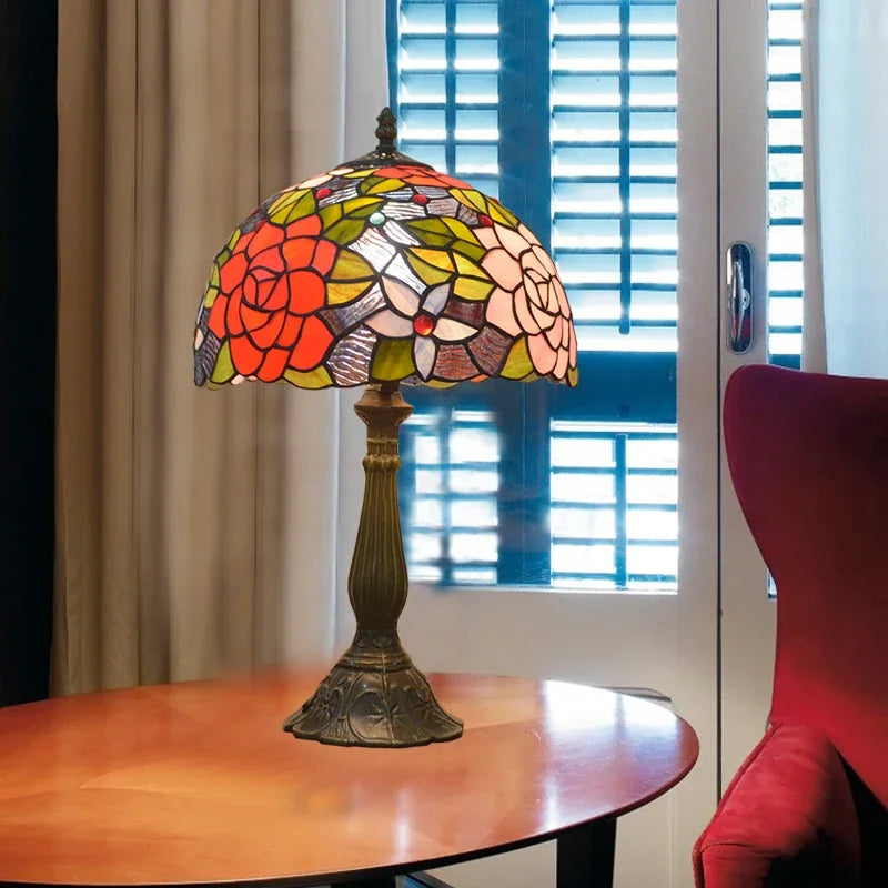 Jiankexing Retro Stained Glass Desk Lamp For Home Lighting