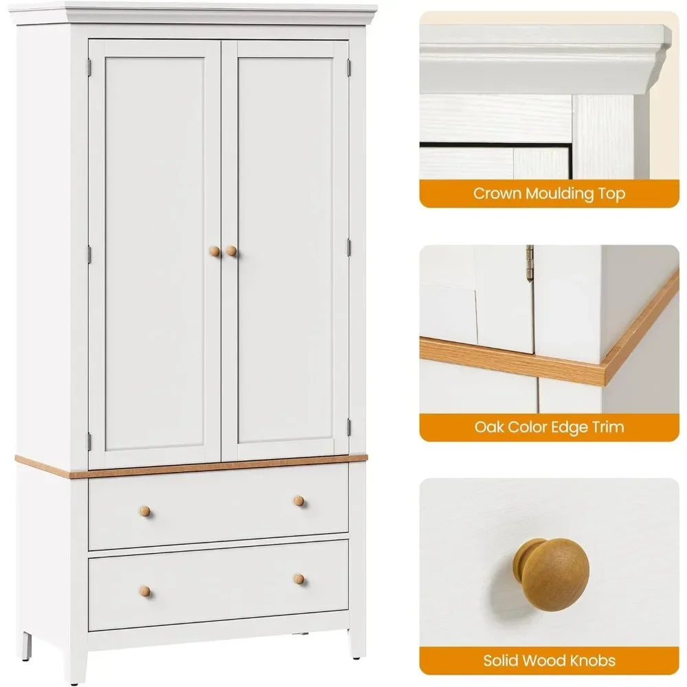 Solid Wood Kitchen Pantry Cabinet With 8 Doors And Drawers