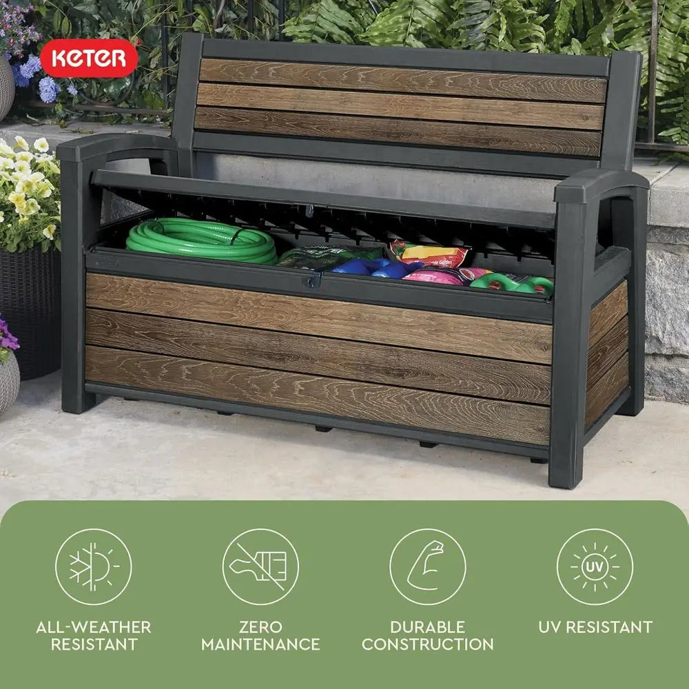 DAFIFY Signature Storage Bench Deck Box For Patio Furniture