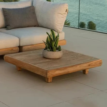 Outdoor Teak Garden Sofa Set Weather Resistant Solid Wood Furniture