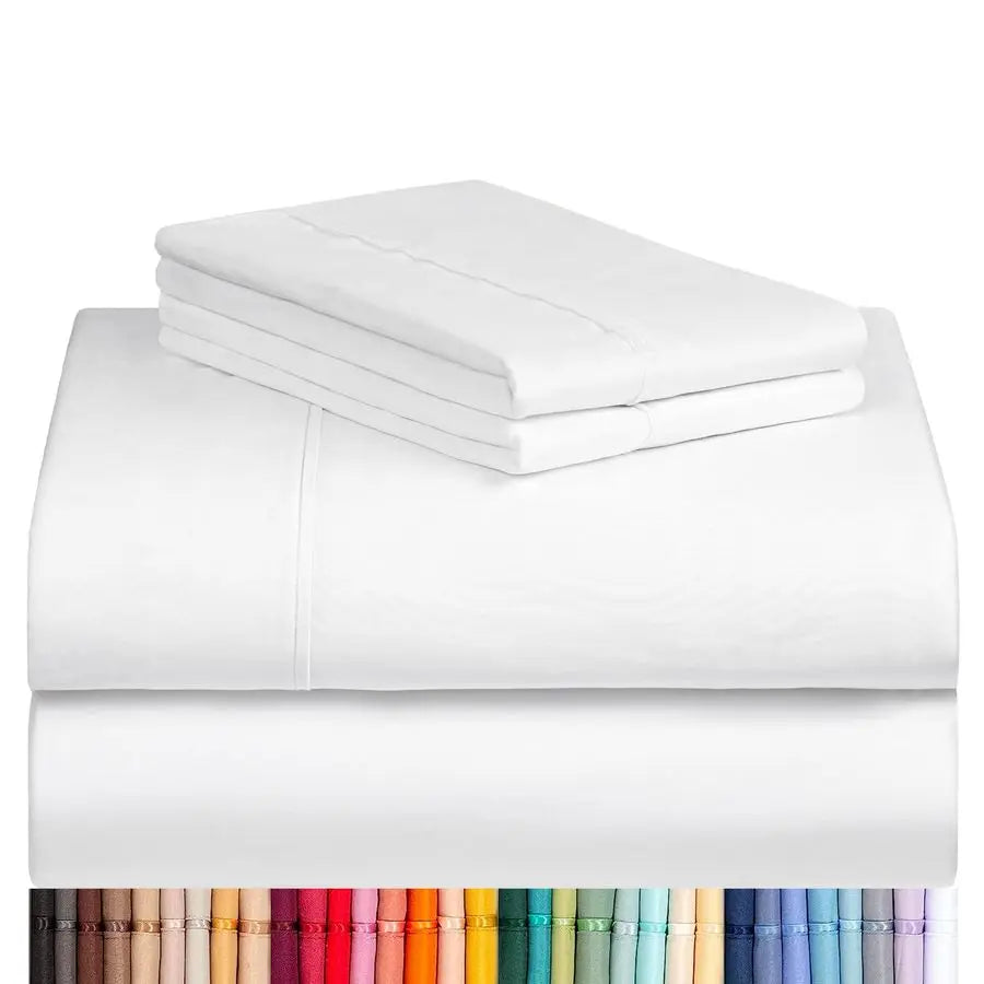 4 PC King Sheet Set, Deep Pockets Wrinkle Free Cooling Bed Sheets Hotel Bedding for Women, Men, Includes 1 Fitted Sheet, 1 Flat