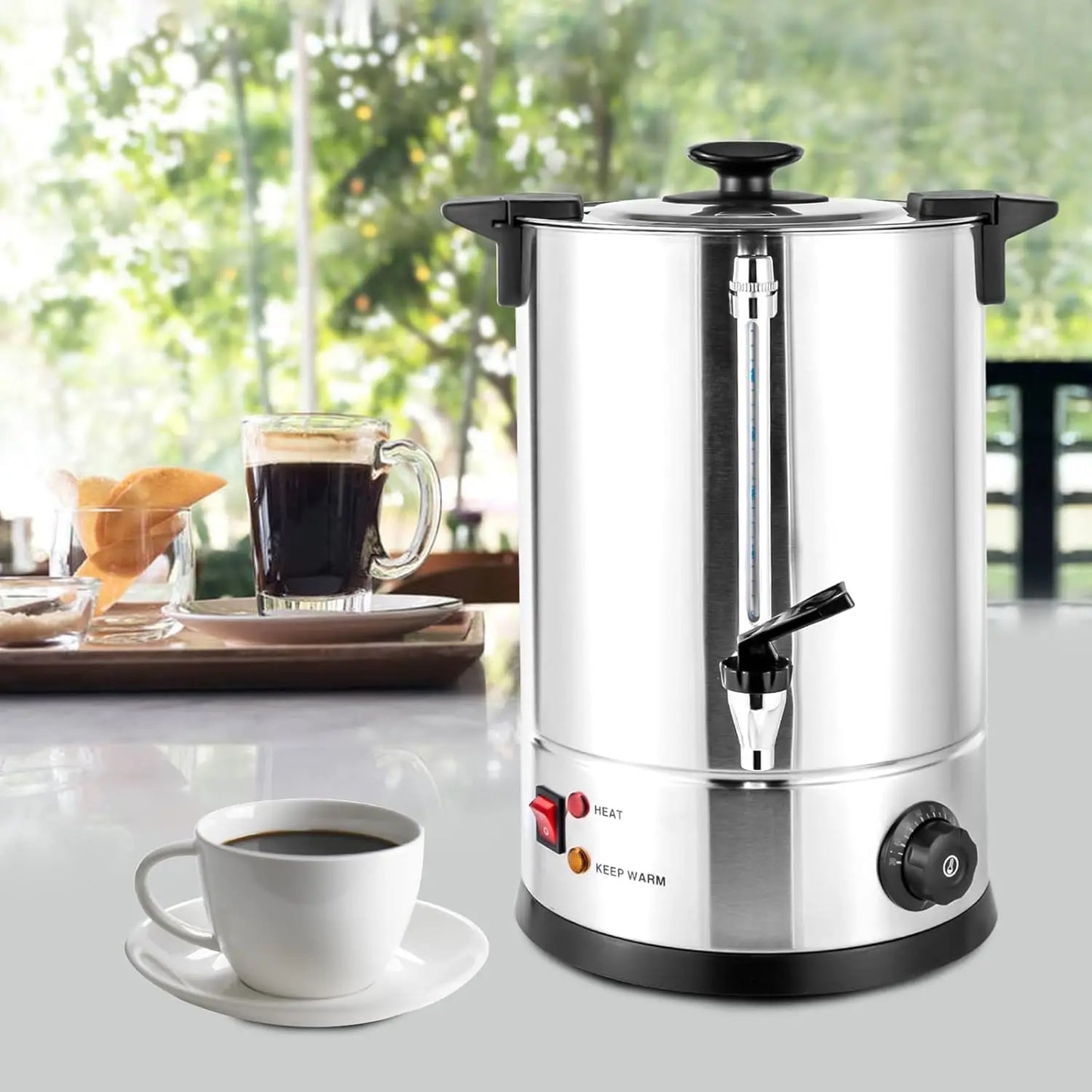 XMSJ 1000W Percolator Coffee Pot Urn Stainless Steel Electric Commercial