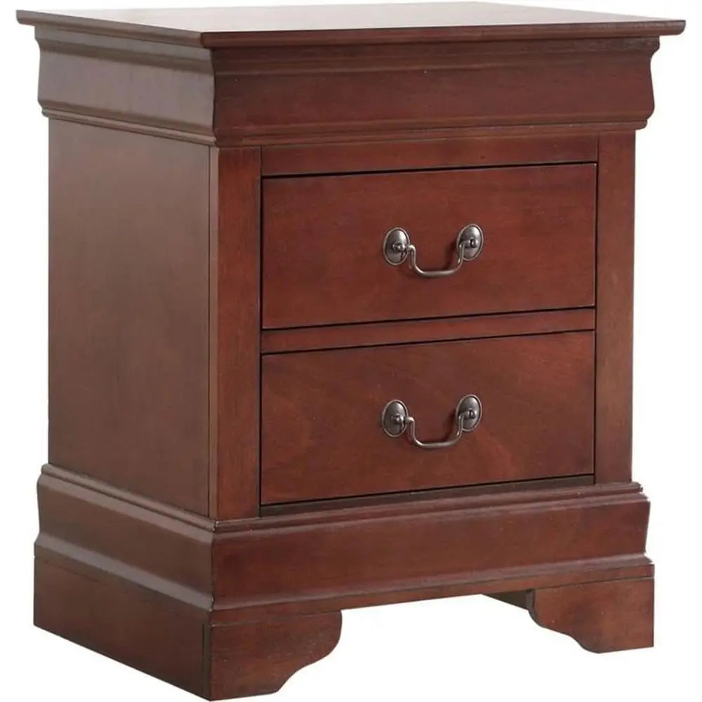 2-Drawer Wooden Nightstand Bedside Table For Bedroom