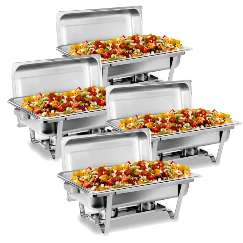 Hign-concerned Stainless Steel Chafing Dish Buffet Set With Lids And Holders For Restaurant Catering