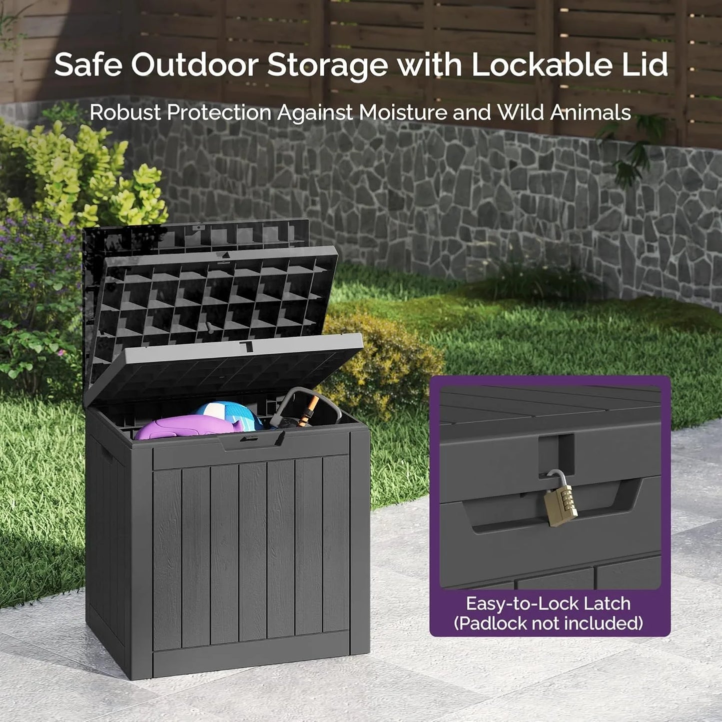 Lockable Weatherproof Outdoor Deck Box For Secure Package Delivery ProtectionAgainstTheft