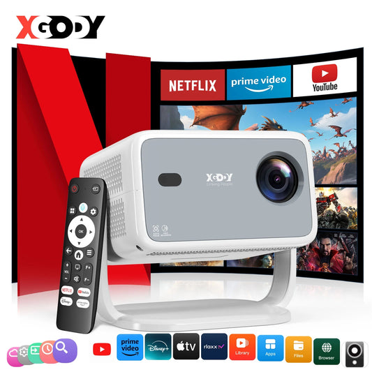 XGODY Netflix Official 4K Smart Projector 650 ANSI Auto Focus