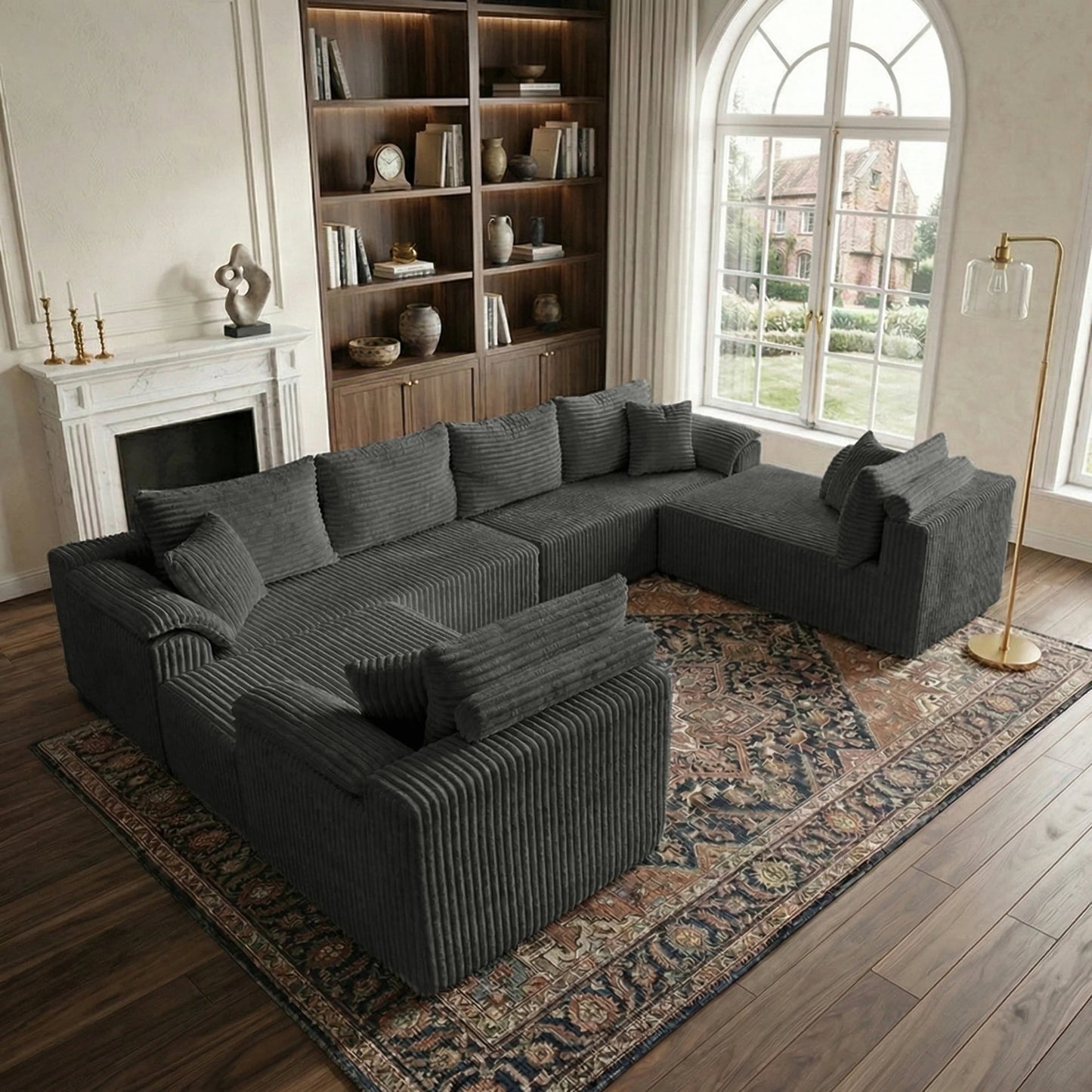 Modular Cloud Sectional Sofa Bed Velvet Frameless Lounge
