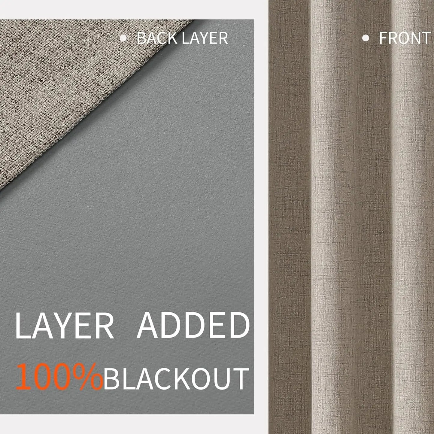 Blackout Curtains 350cm Height Room Darkening Curtains for Bedroom 100% Black Out Textured Thermal Curtain Privacy Protection