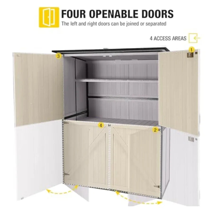 Mdng Waterproof Outdoor Storage Shed With Adjustable Shelves