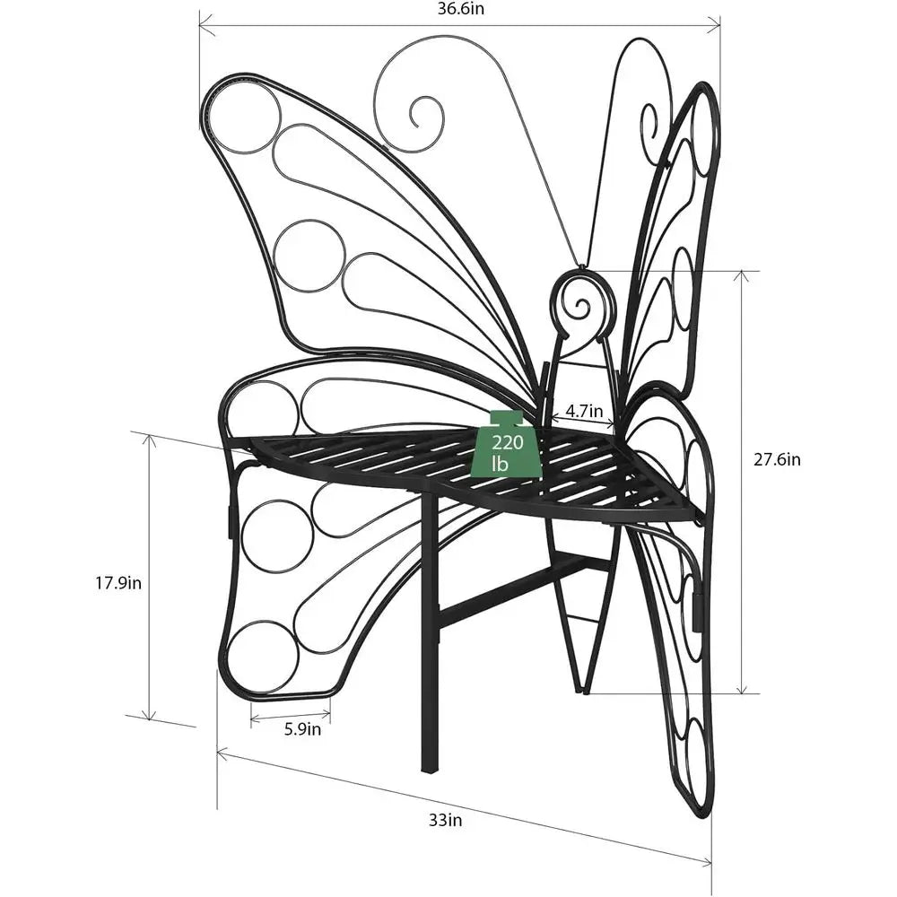 DAFIFY Garden Bench With Sturdy Metal Frame For Outdoor Patio