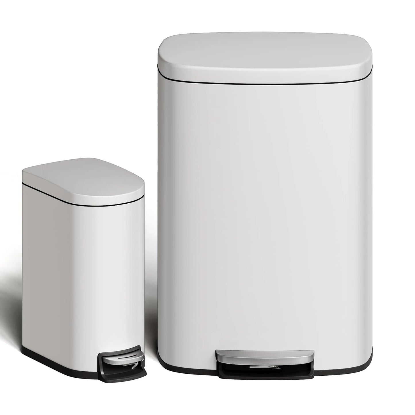 TWISTER Step On Stainless Steel Kitchen Trash Can With Removable Inner Buckets