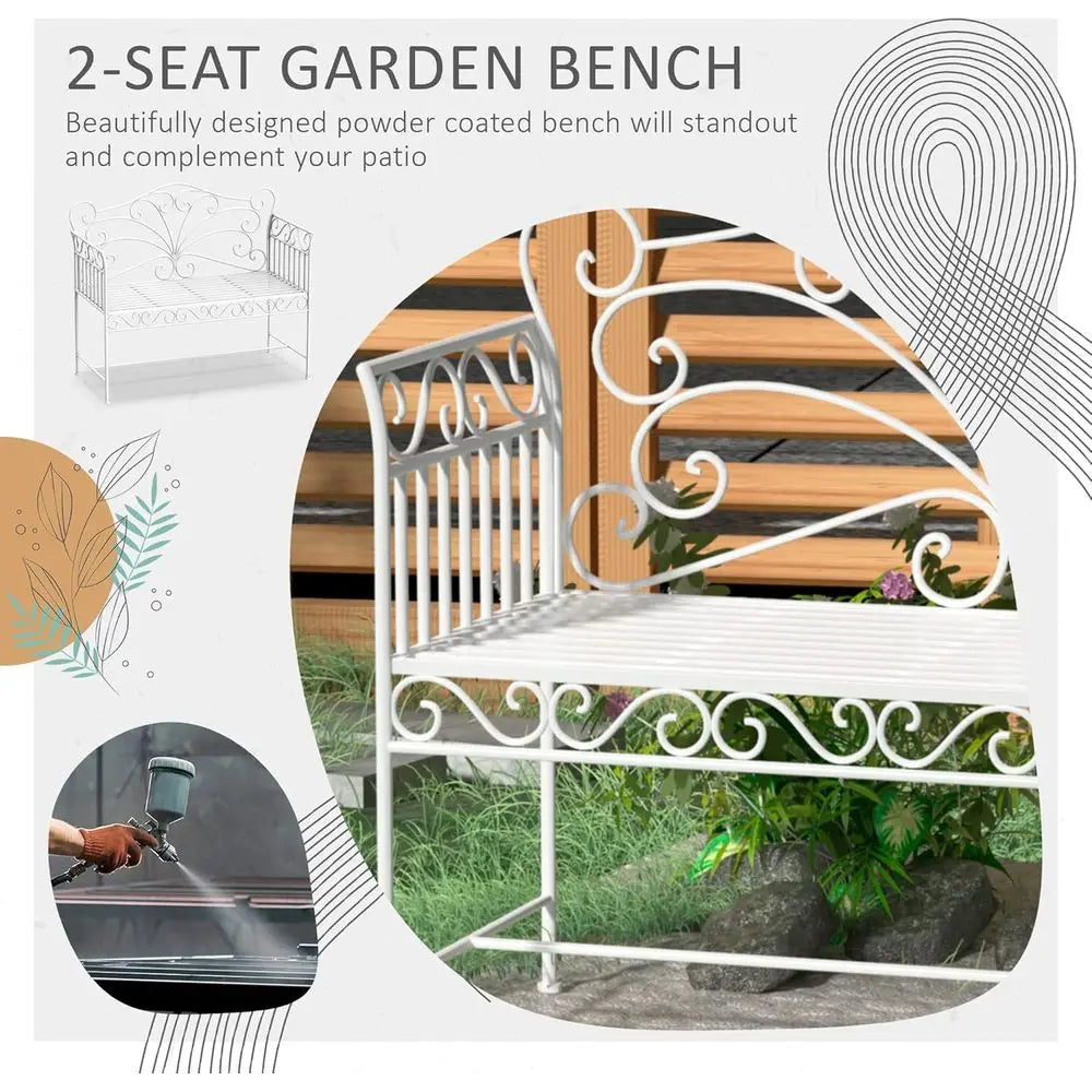 DAFIFY Outdoor Patio Bench With Armrests For Backyard And Poolside