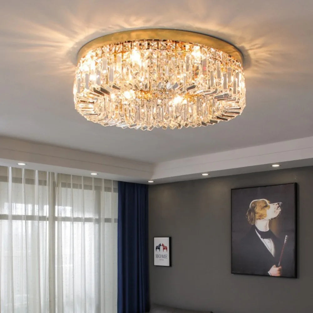 TAONUANSHU Crystal Ceiling Light LED Modern Dining Room Pendant Lamp
