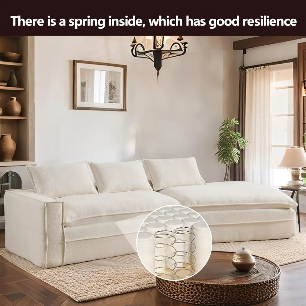 Cloud Soft Boneless Sectional Sofa For LuxuriousLivingroom Comfort Relaxation Beyond