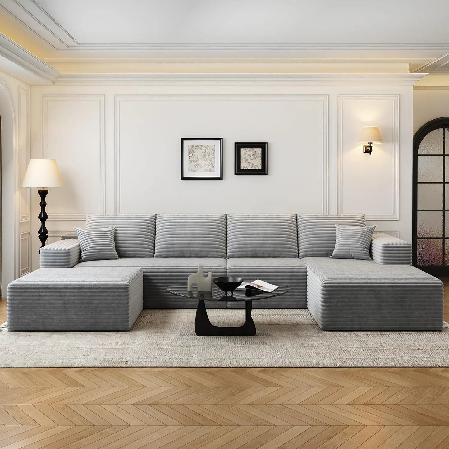 XPLVCN Modular Sectional Sofa With L Shaped Chaise Modern Upholstered