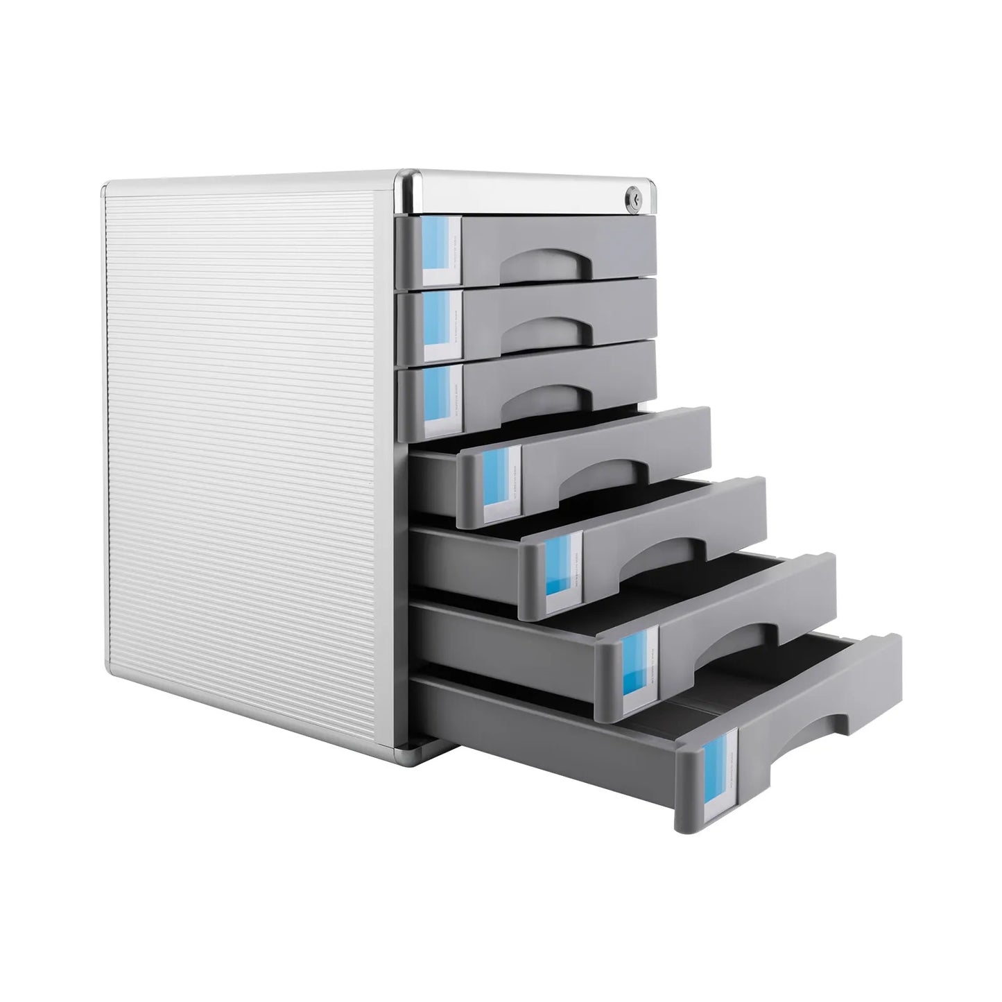 Aluminum Alloy Drawer Organizer With Lockable 7 Compartments For Office