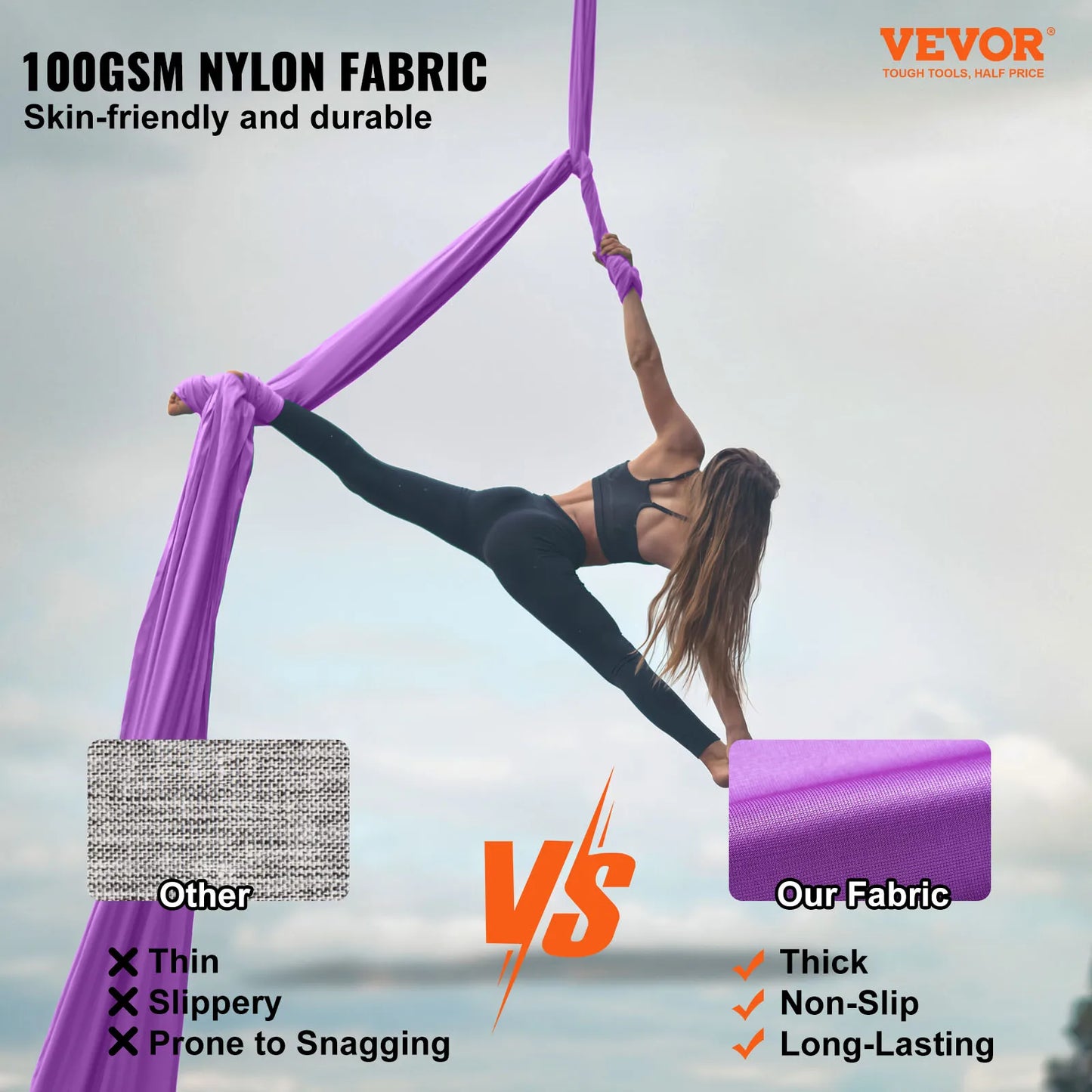 VEVOR Aerial Yoga Hammock Silk Fabric Starter Kit All Levels