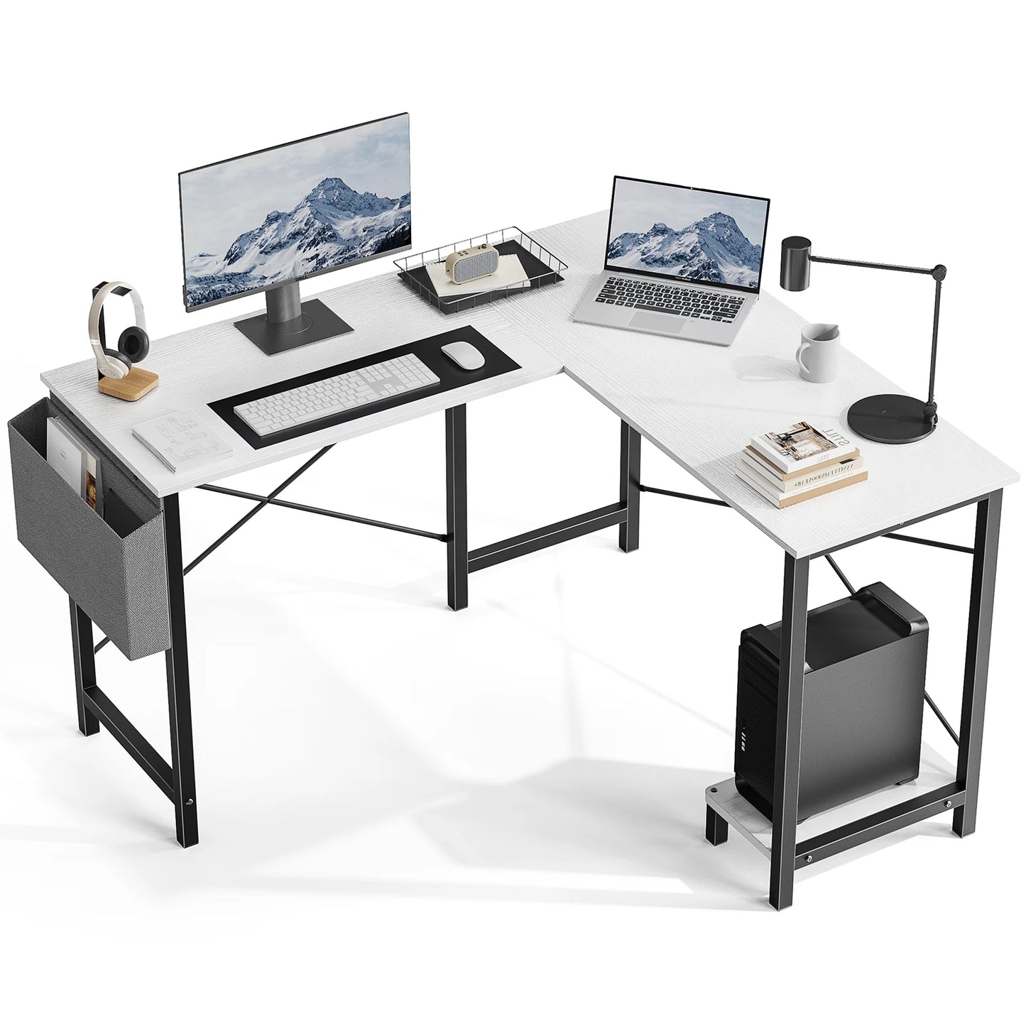 JHK Gaming Corner L Shape Computer Desk With CPU Storage
