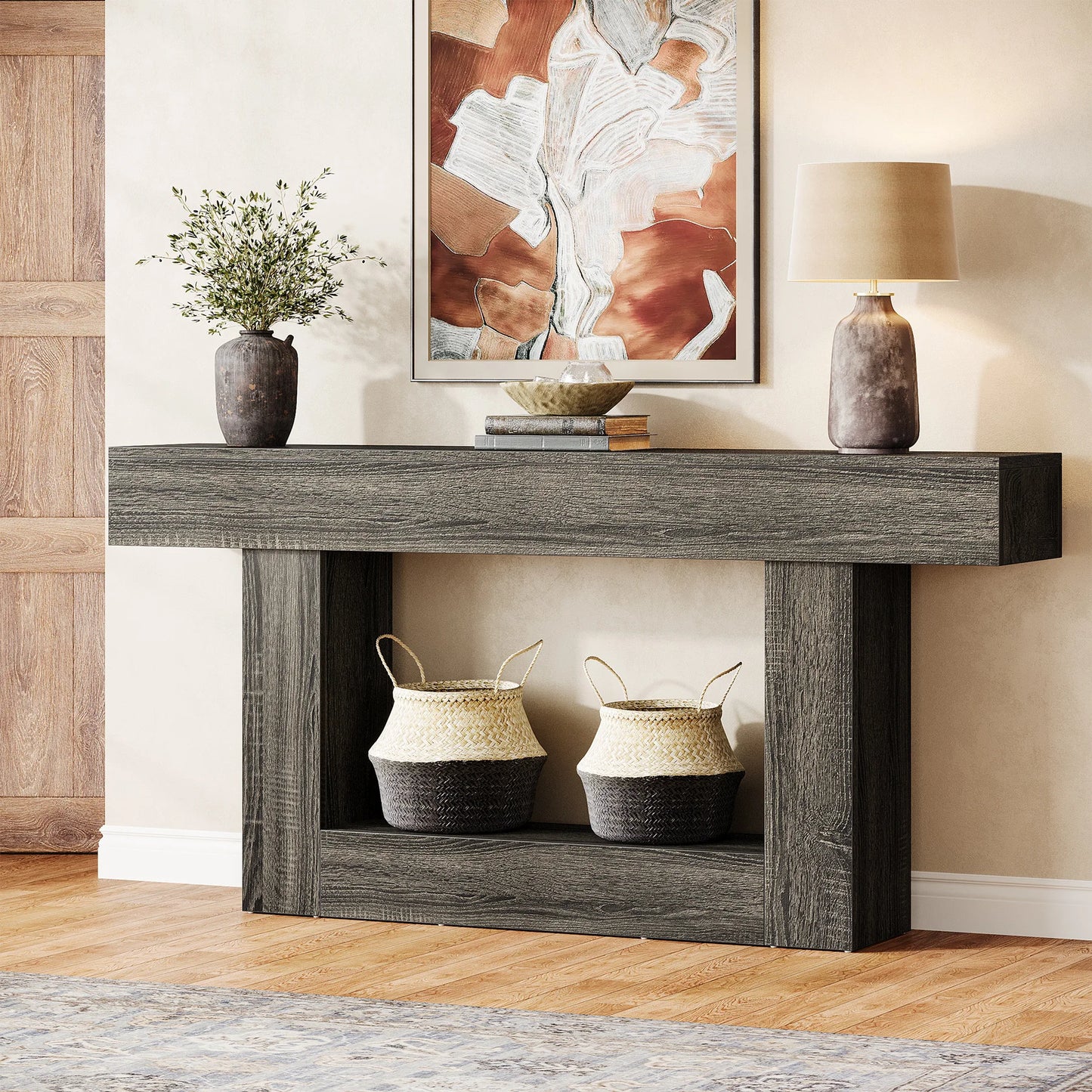 Tribesigns Farmhouse Console Table For Entryway With Sturdy Base