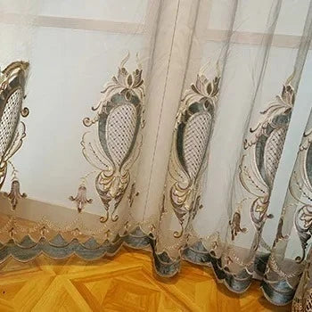 European Style Luxury Chenille Curtains for Living Room Bedroom Dining High Blackout Hollow Embroidered Window Drape Custom Size