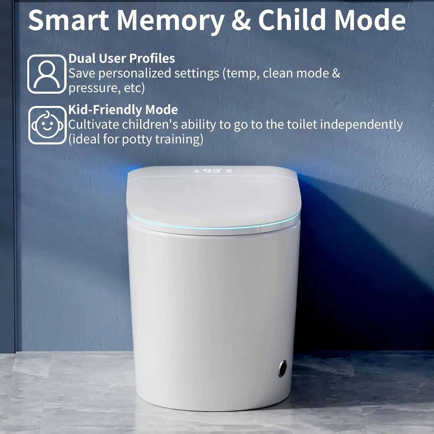 Smart Bidet Toilet With Heated Seat And Night Light