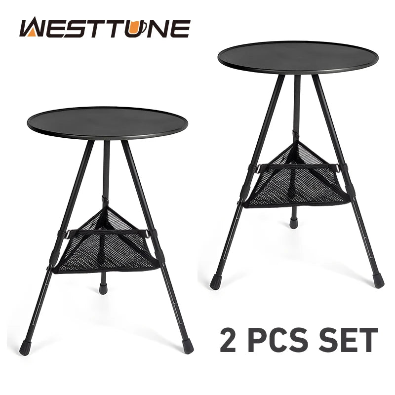 Outdoor Ultralight Folding Round Table Set With Mesh Bag