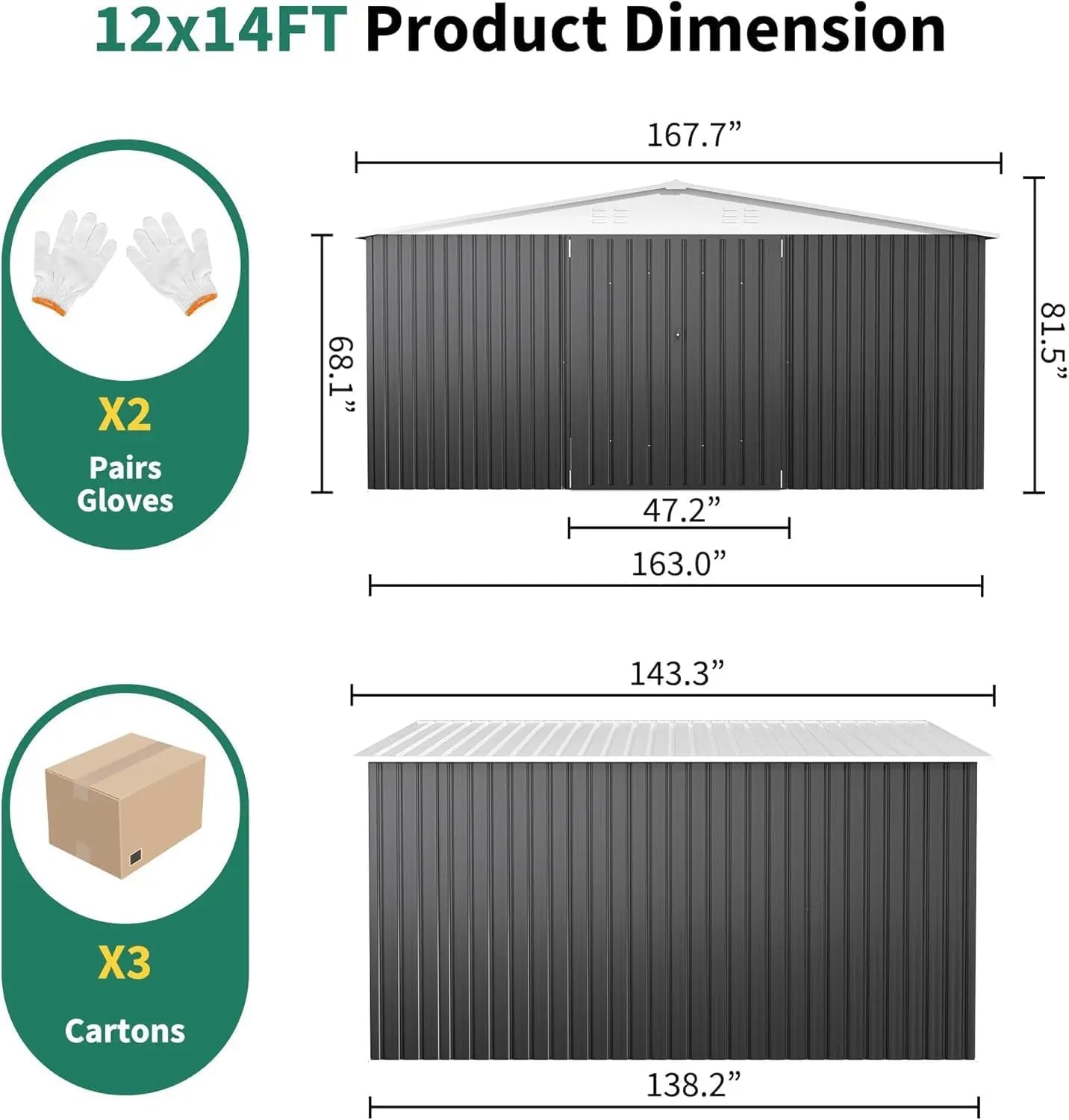 XMSJ Outdoor Storage Shed With Lockable Doors For Garden