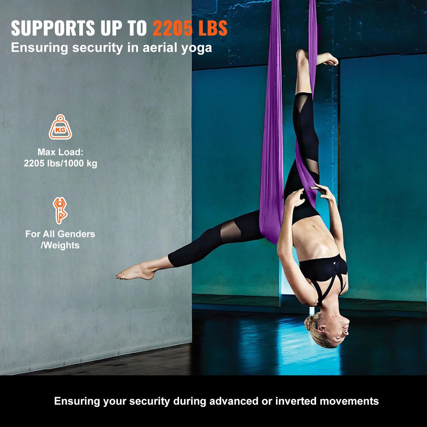 VEVOR Aerial Yoga Hammock Silk Fabric Starter Kit All Levels