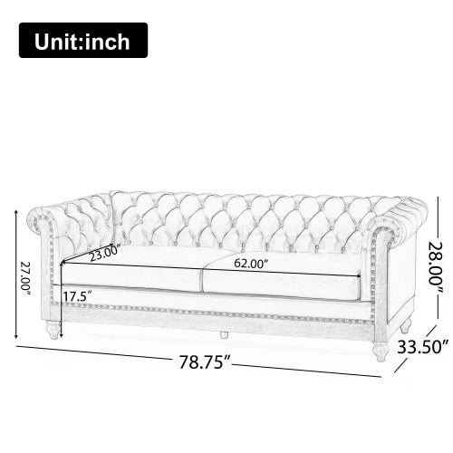 Comfy Sofa With Wooden Legs Retro Style Living Room