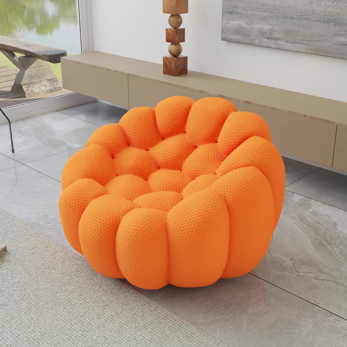 Sdorens Boneless Bubble Football-Shaped Couch Lounge Chair For Living Room