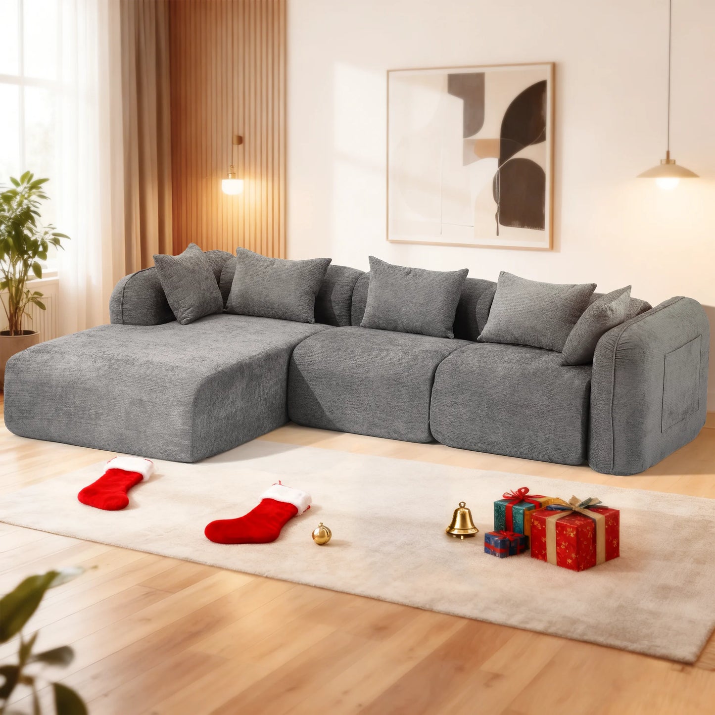 Redlife Sherpa Modular Cloud Sofa Set for Modern Living Rooms