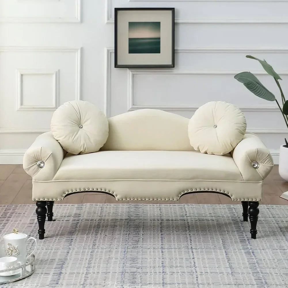 Modern Velvet Loveseat Sofa For Small Spaces Home Furniture