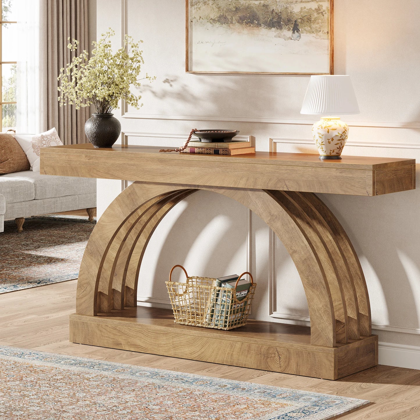 Little Tree Entryway Table 2 Tier Sofa Console Farmhouse Hallway