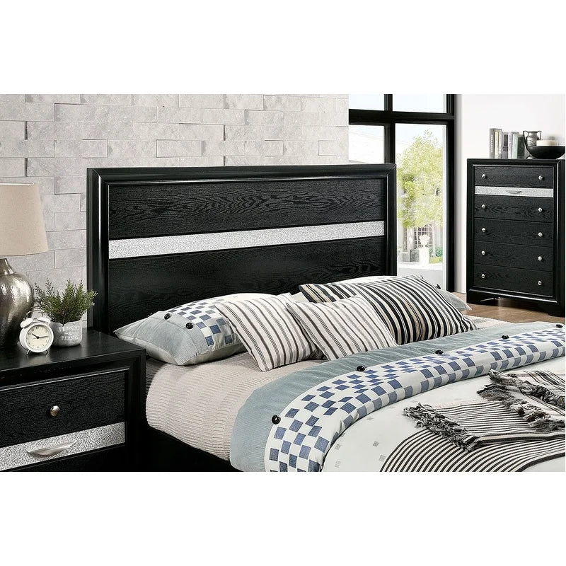 Contemporary Queen Bed With Solid Wood Storage Bed