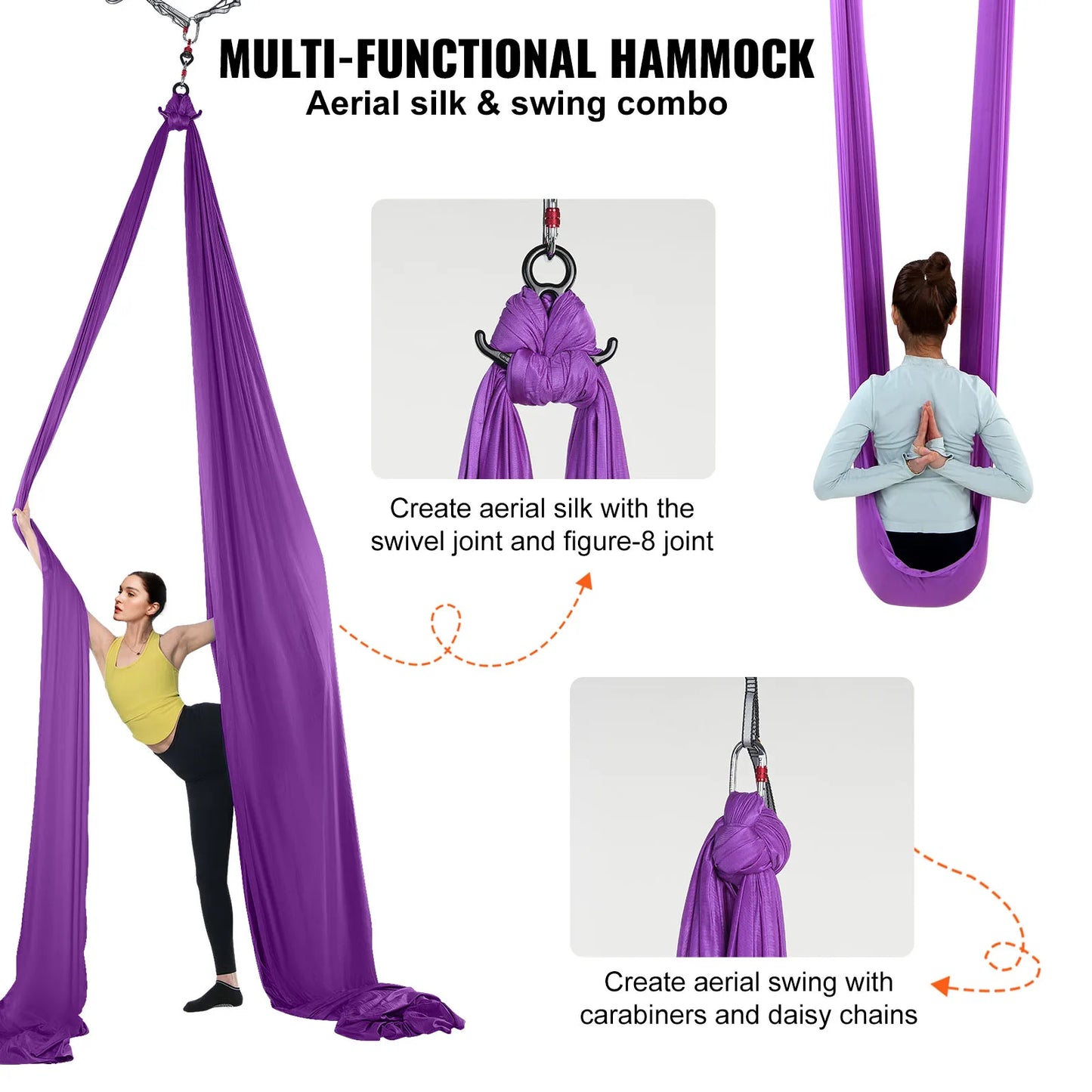 VEVOR Aerial Yoga Hammock Silk Fabric Starter Kit All Levels