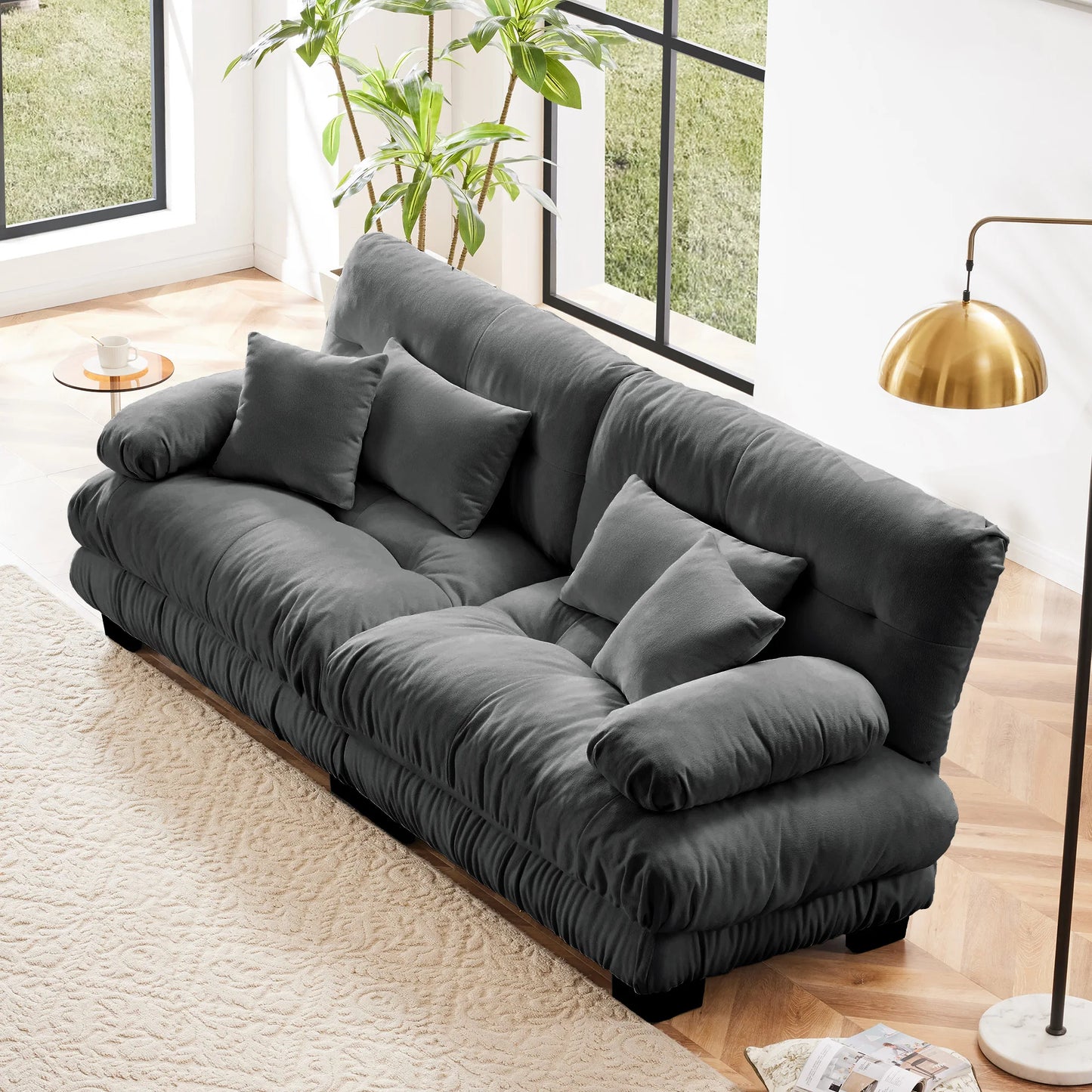 Modular Sectional Sofa Chenille With Ottomans Couch For Home Comfort