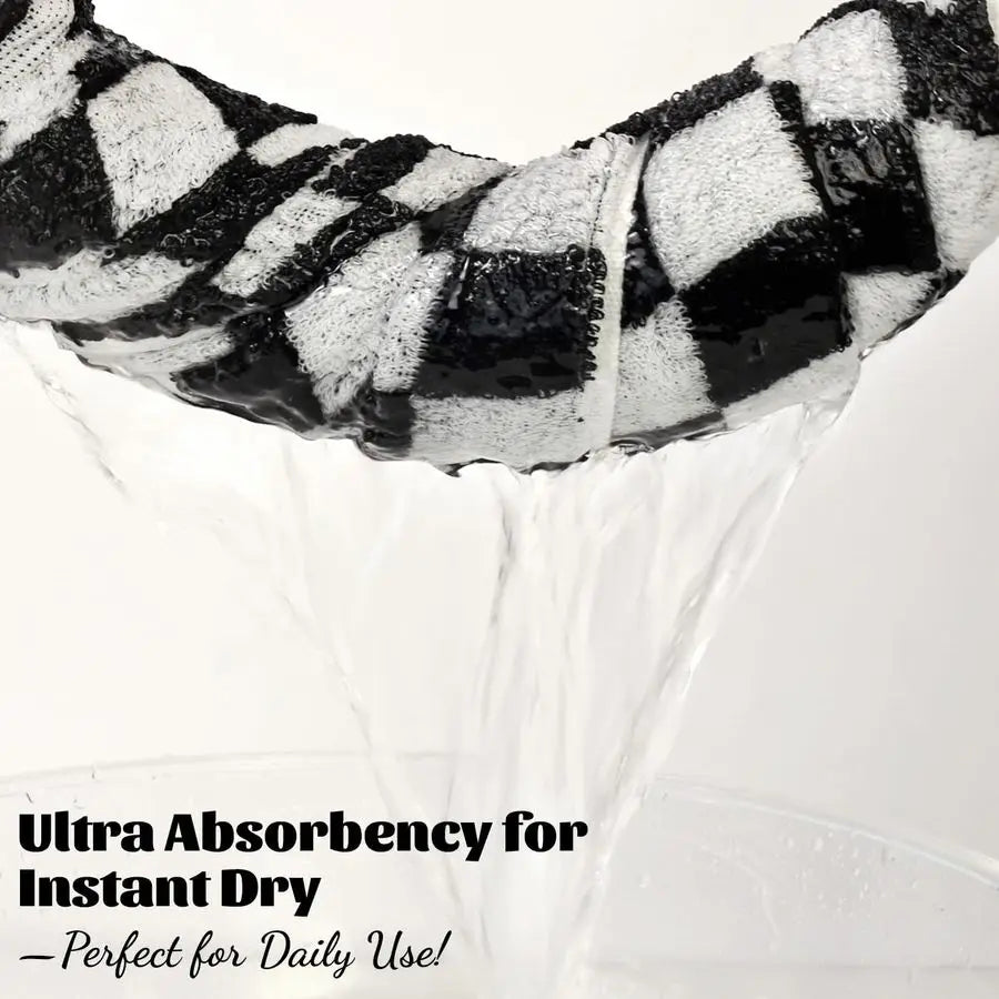 Black amp White Checkered Cotton Bath Towels Set of 2 Cute Aesthetic Bathroom Towels for Bathroom Decor 27.5 x 55