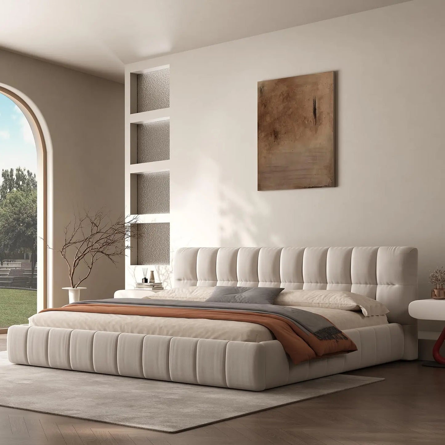 QWC Modern Cloud Platform Bed With Headboard And Footboard