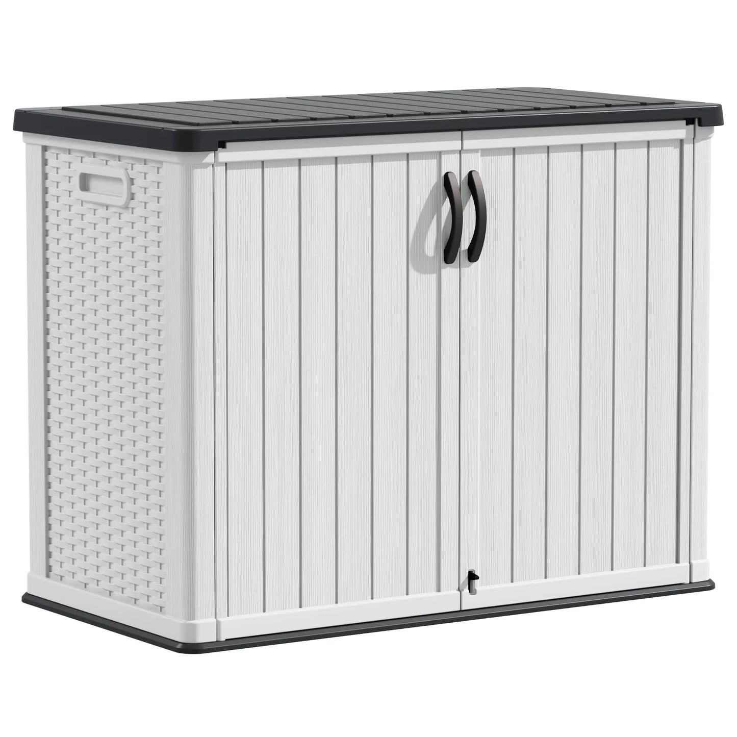 Horizontal Waterproof Outdoor Storage Shed With Lockable Patio Doors
