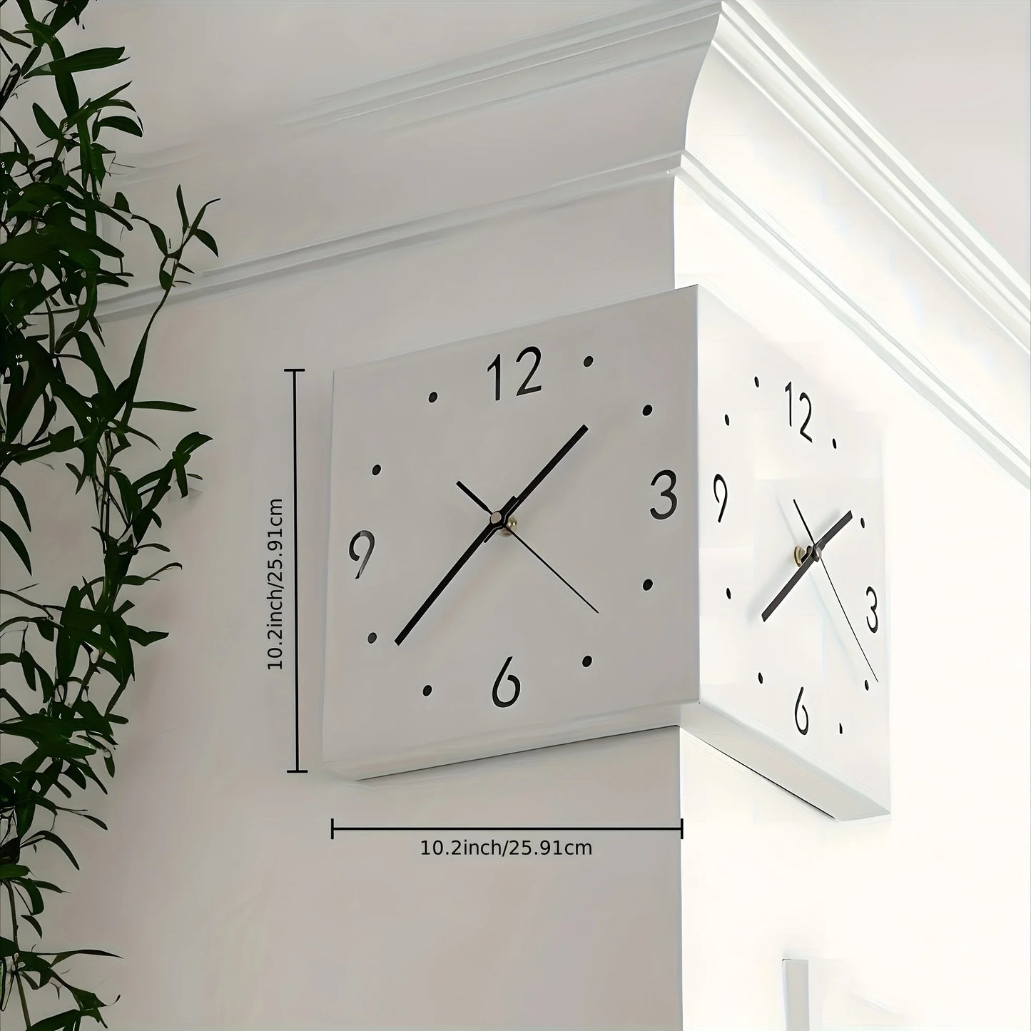 Corner Modern Wall Clock, Stylish Double-sided Luminous Wall Clock, Sensor Luminous Corner Wall Clock, Mute Wall Clock