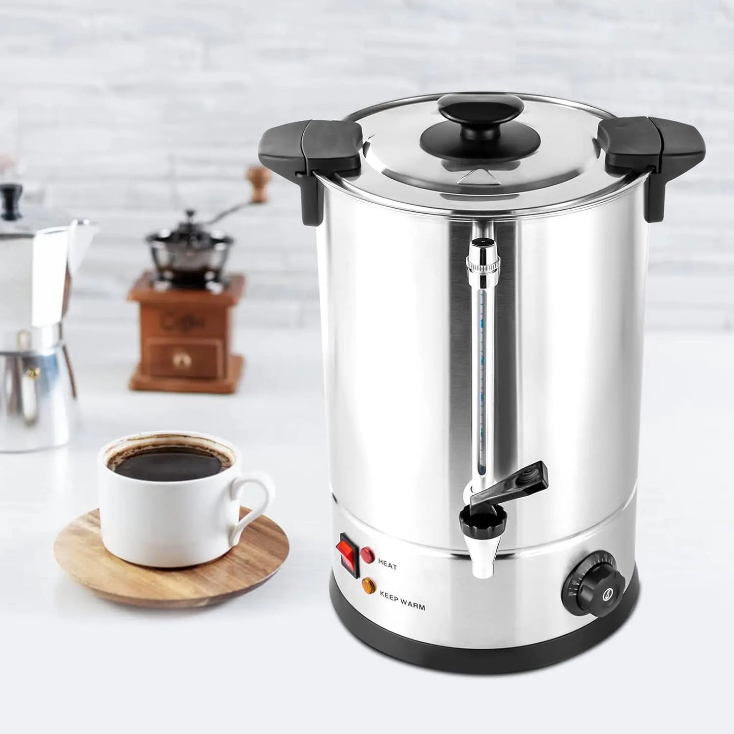 XMSJ 1000W Percolator Coffee Pot Urn Stainless Steel Electric Commercial