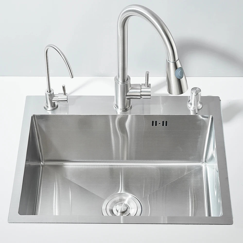MYQualife Stainless Steel Kitchen Sink With Faucet And Soap Dispenser