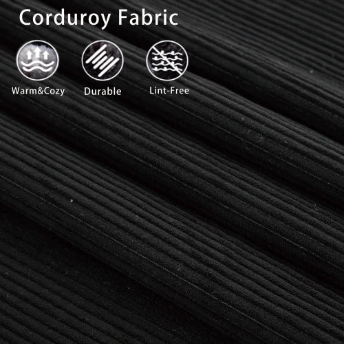 Modular Sofa With Corduroy Fabric And Neck Pillow System