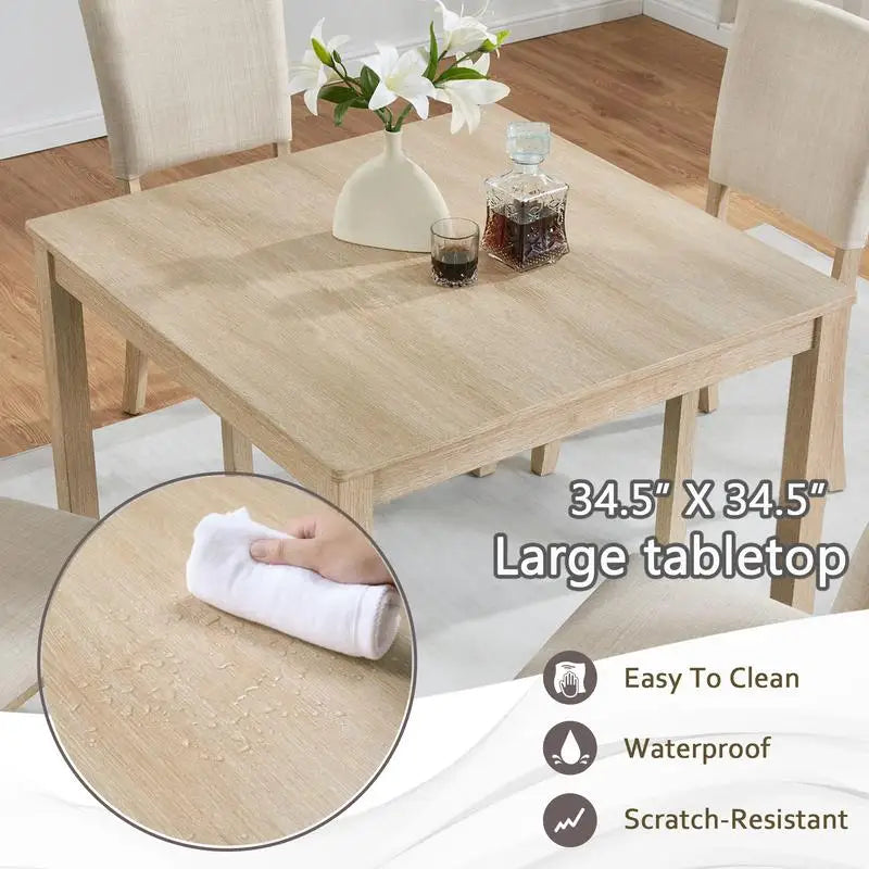 Modern Wooden Dining Table Set With Four Chairs For Kitchen