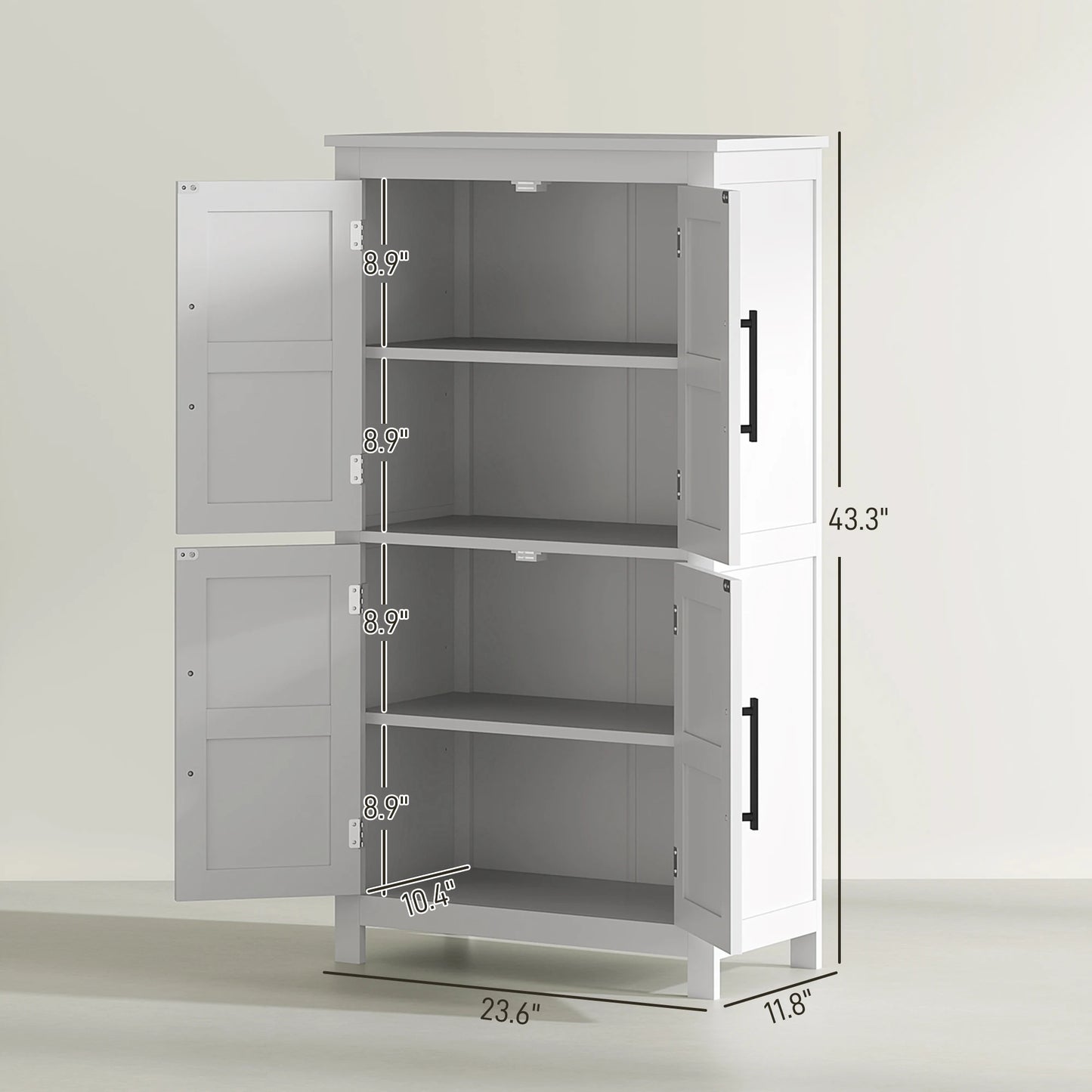 HOMCOM Farmhouse Bathroom Floor Cabinet With Barn Doors