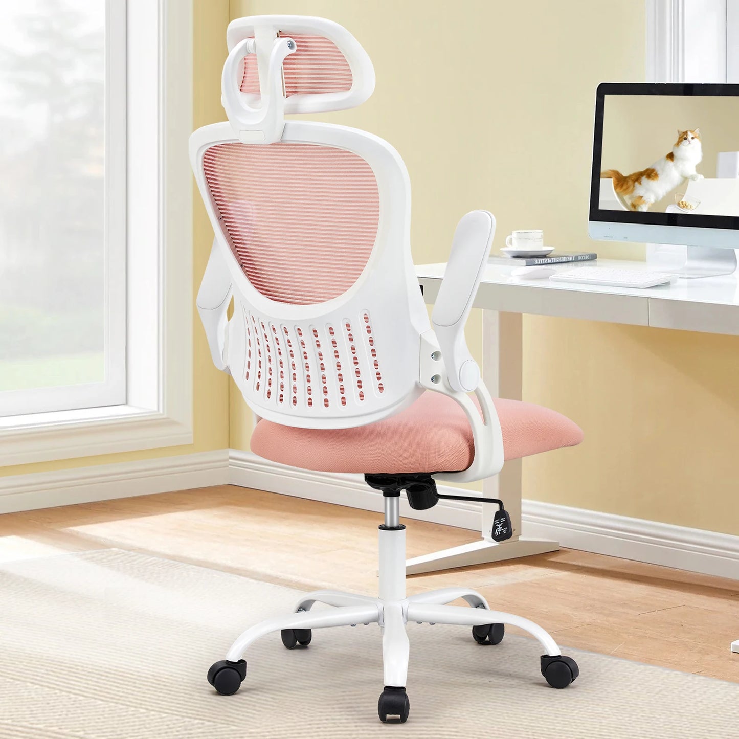 JHK Ergonomics Mesh Office Chair With Flip Up Arms