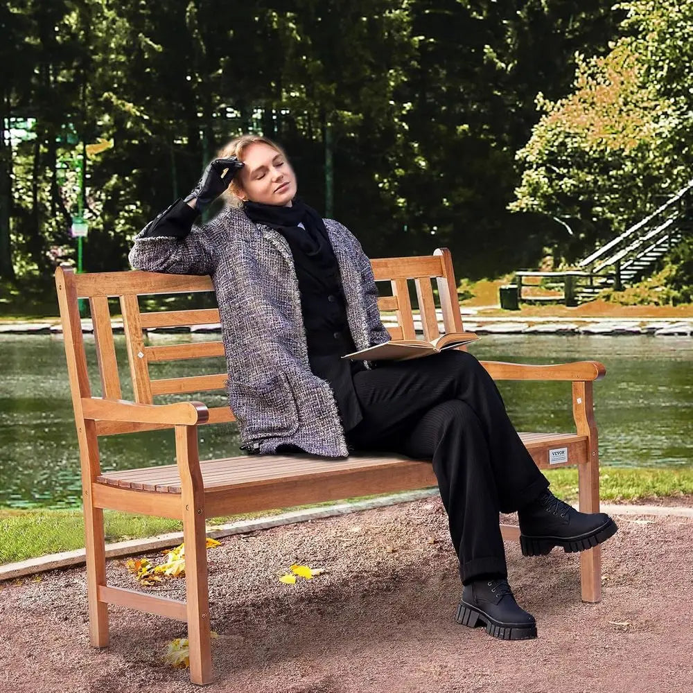 DAFIFY Two Person Garden Bench With Backrest And Armrests