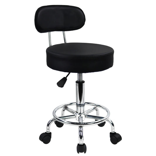 KKTONER PU Leather MidBack Rolling Stool With Footrest Office Chair