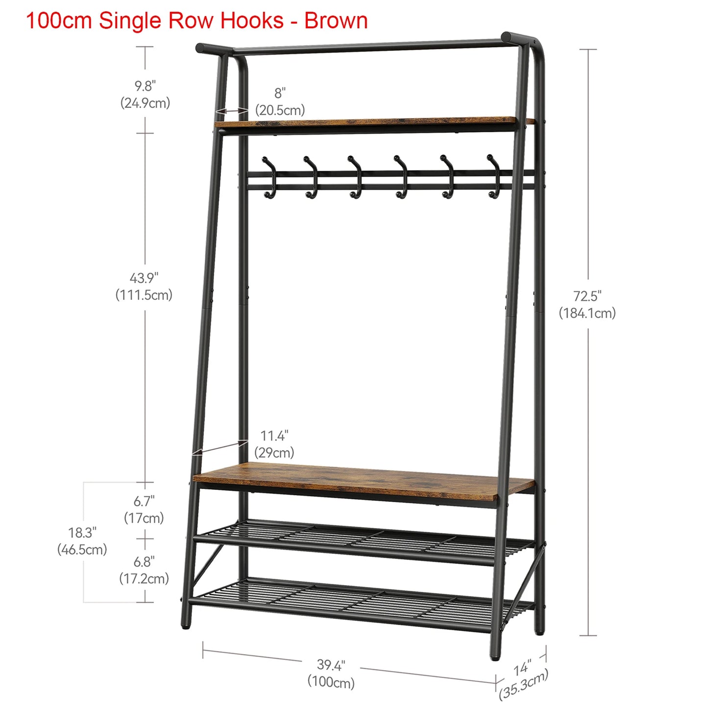 TWISTER.CK Coat Rack Shoe Bench 4in1 Hall Tree Entryway