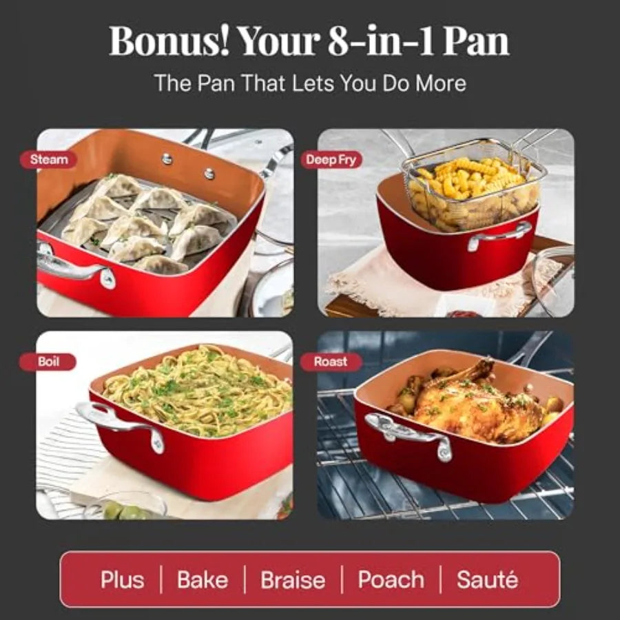 Pots And Pans Set Nonstick Cookware Bakeware With Lids